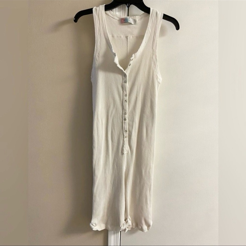 Free People Beach Button Up Ribbed Romper Size XS
